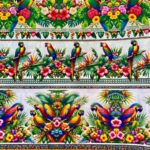 Tecido Eva Eva - Barrado Papagaios