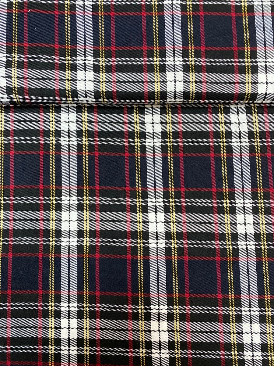 public-1436 Xadrez Tartan Azul Escuro com Preto - Image 1