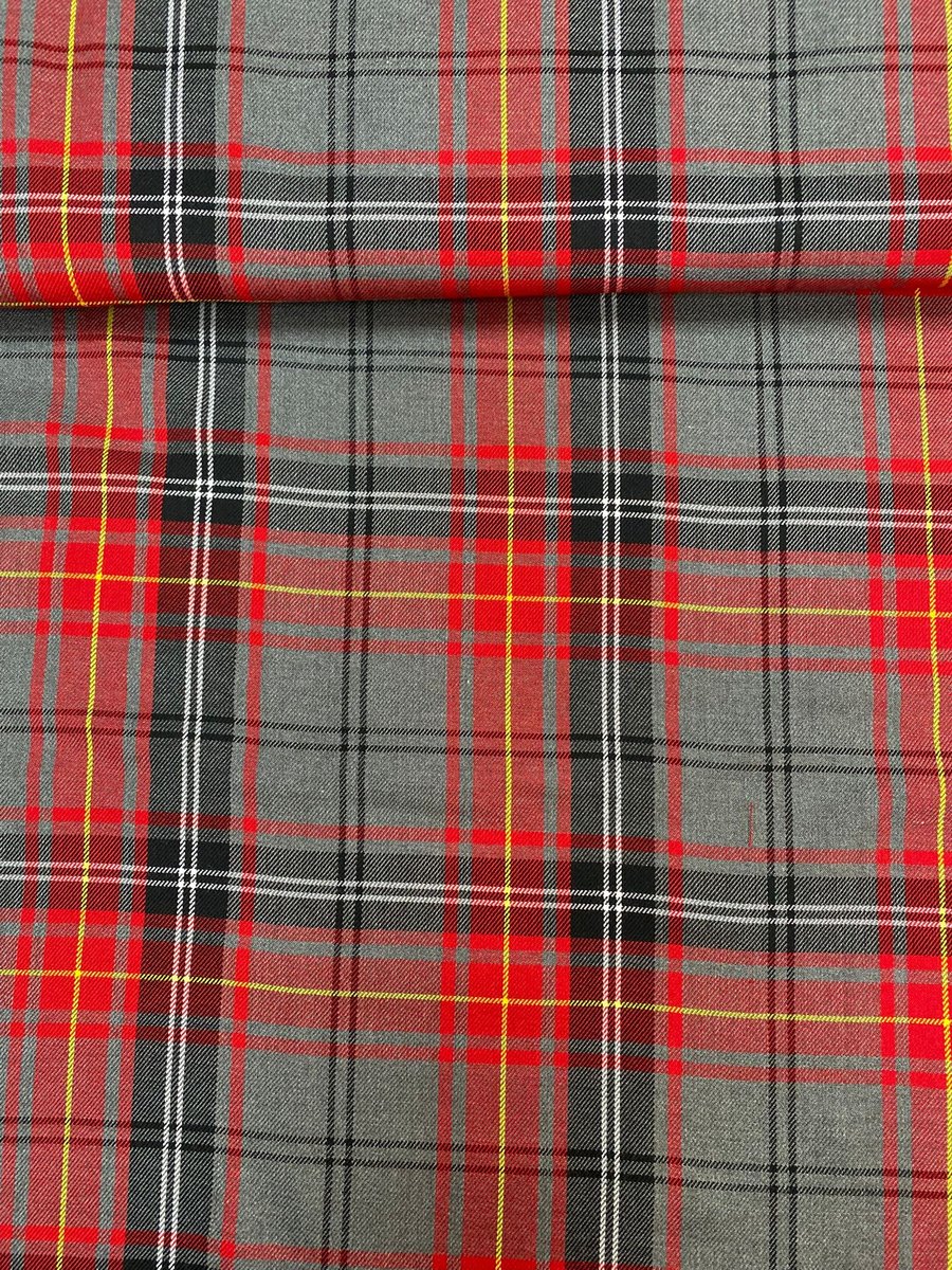 public-1438 Xadrez Tartan Cinza com Vermelho - Image 1