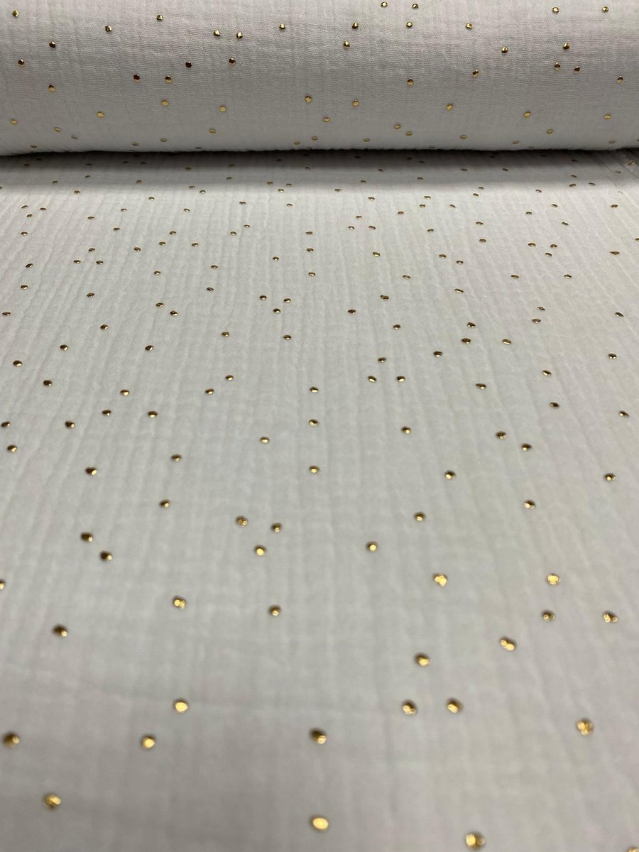 public-53 Mousseline Branca com pintas Douradas - Image 1