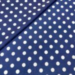 Crepe Estampado Azul Escuro com Bolinhas