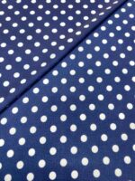 Crepe Estampado Azul Escuro com Bolinhas