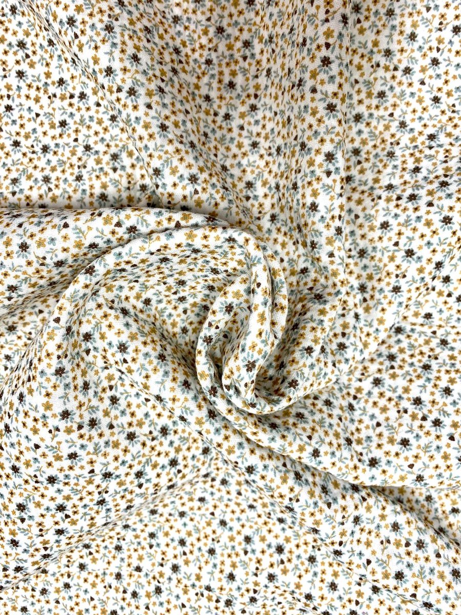 public-57 Mousseline Flores pequenas azul - Image 1