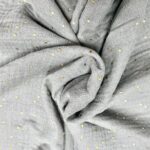 Mousseline Cinza com pintas douradas