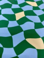 Tela Impermeável Estampa Quadriculadas Verdee Azul - Image 2