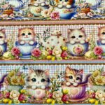 Tecido Eva Eva - Barrado Gatos